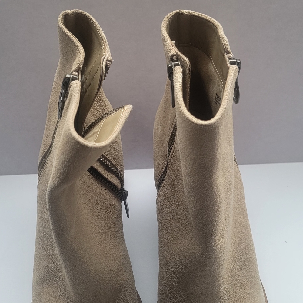 Michael Kors Beige Suede Wedge Ankle Boots - Picture 7 of 7
